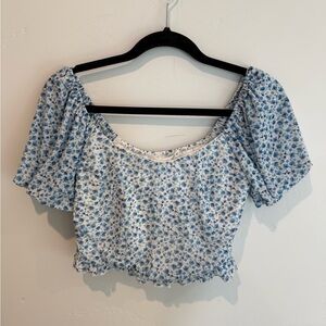 Altar’d State Blue Floral Women's Crop Top Medium Cottagecore Girly Feminine